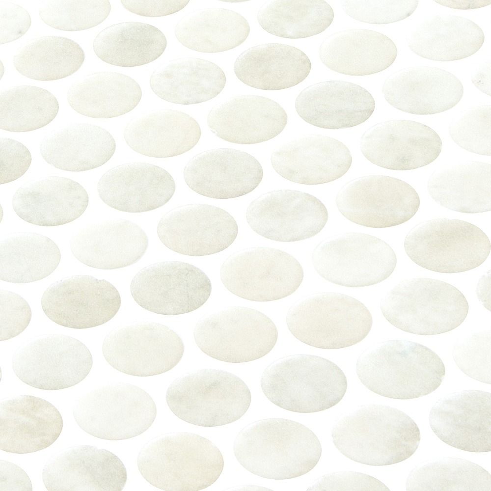 Ember Silica White Pennyround Mosaic