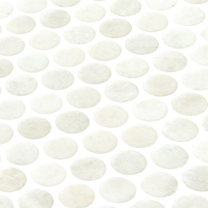 Ember Silica White Pennyround Mosaic