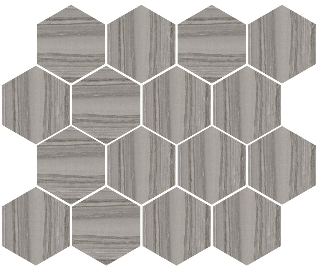 Silver Dark Hexagon Mosaic