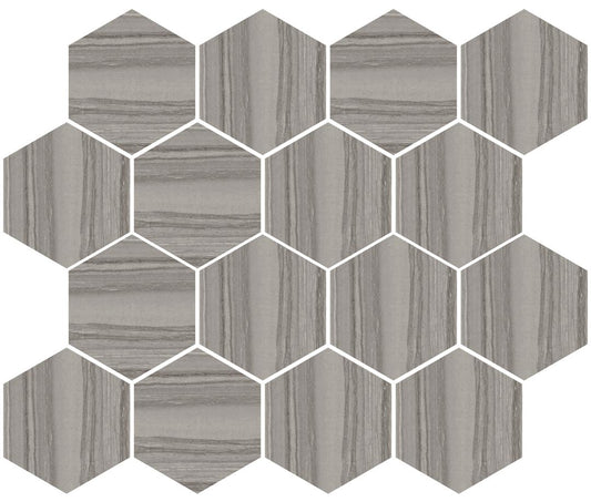 Silver Dark Hexagon Mosaic