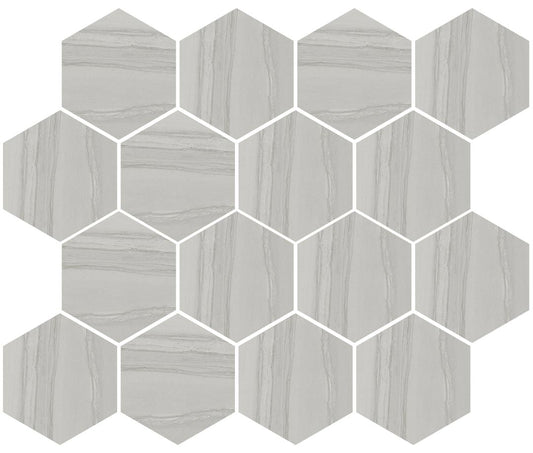 Silver Grey Hexagon Mosaic