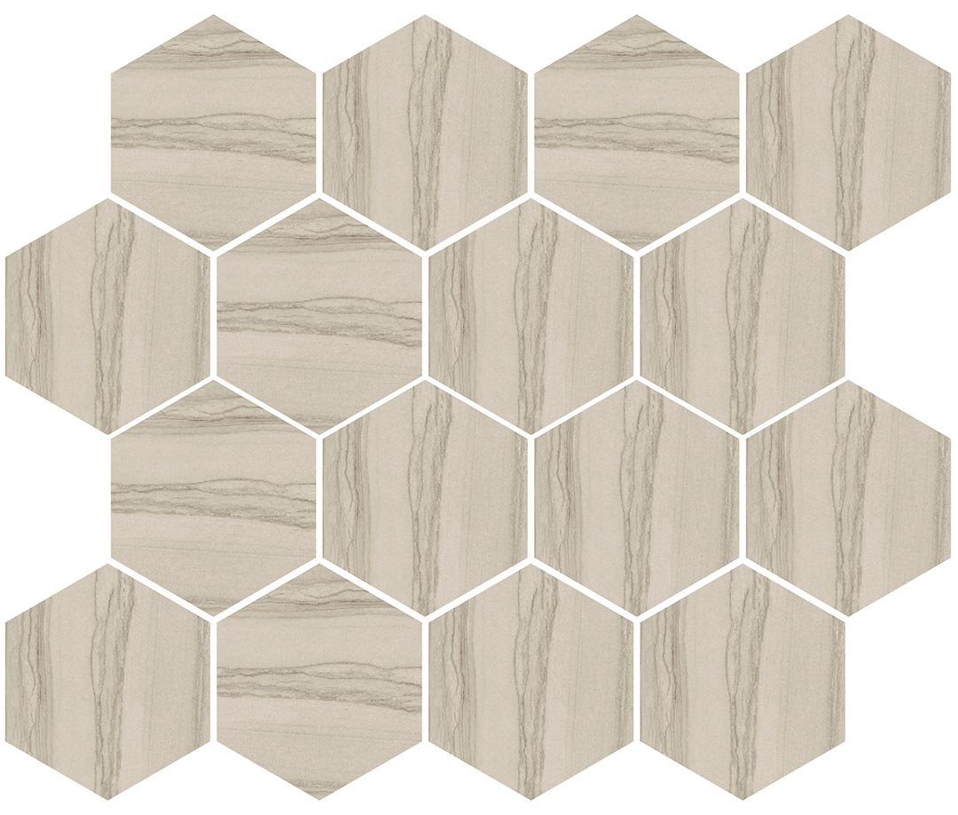 Silver Taupe Hexagon Mosaic