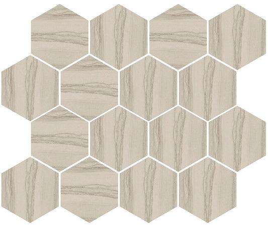 Silver Taupe Hexagon Mosaic