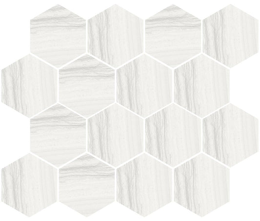Silver White Hexagon Mosaic