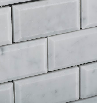 Italian Bianco Carrara Bevel Polished 2x4 Subway Mosaic