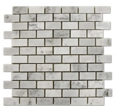 Italian Bianco Carrara Mini Brick Polished Mosaic